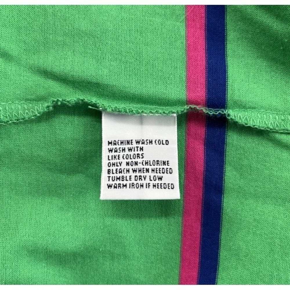 Polo Golf Ralph Lauren Polo Shirt Men XL Green Stripes Regular Hi-Low Slit Pima
